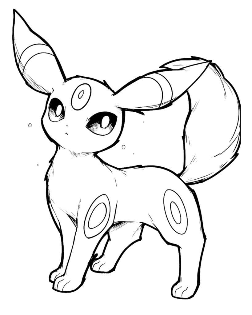 Kawaii Umbreon Coloring Page