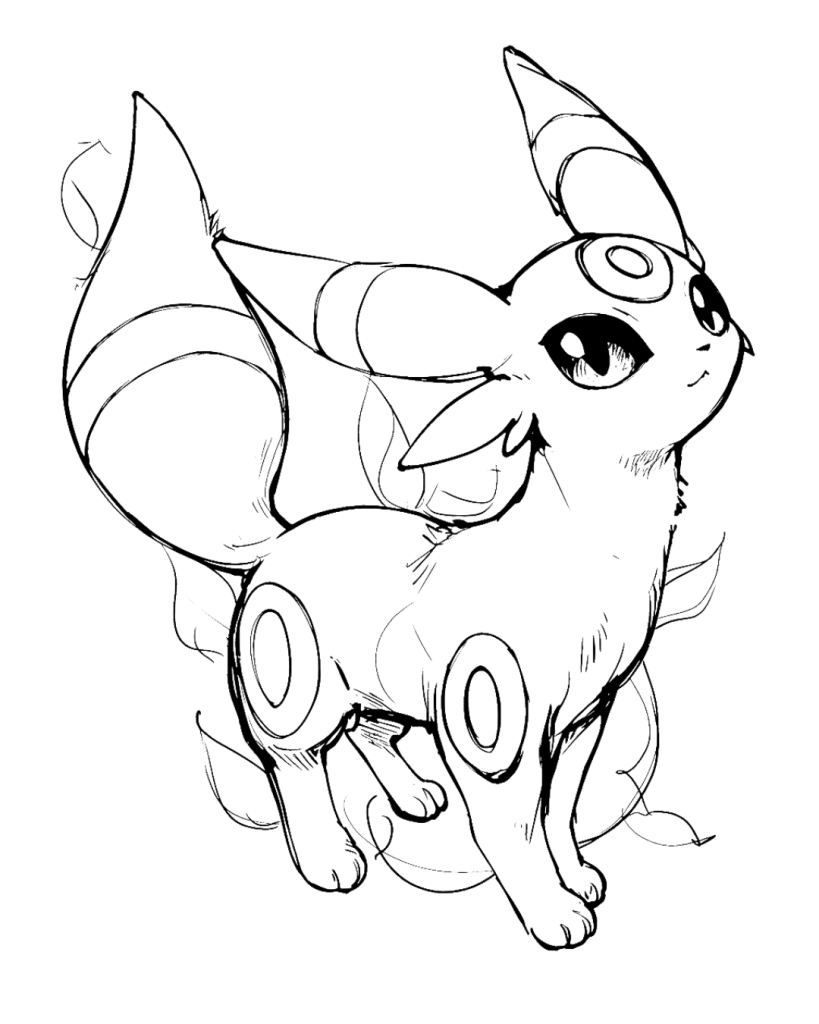 Cute Eeveelution Coloring Page