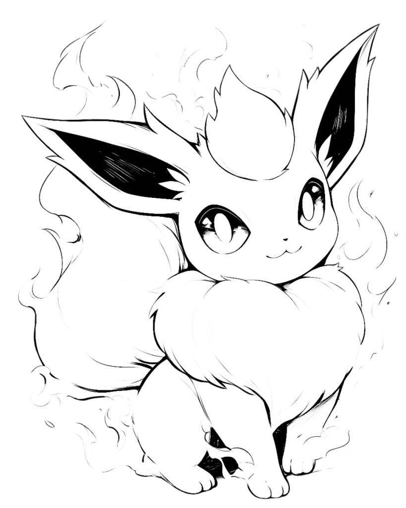 Cute Pokemon Flareon Coloring Page