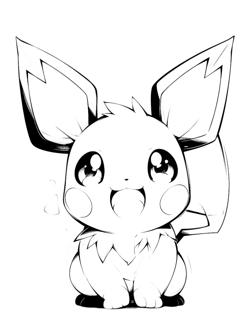 Cute Pichu Coloring Page