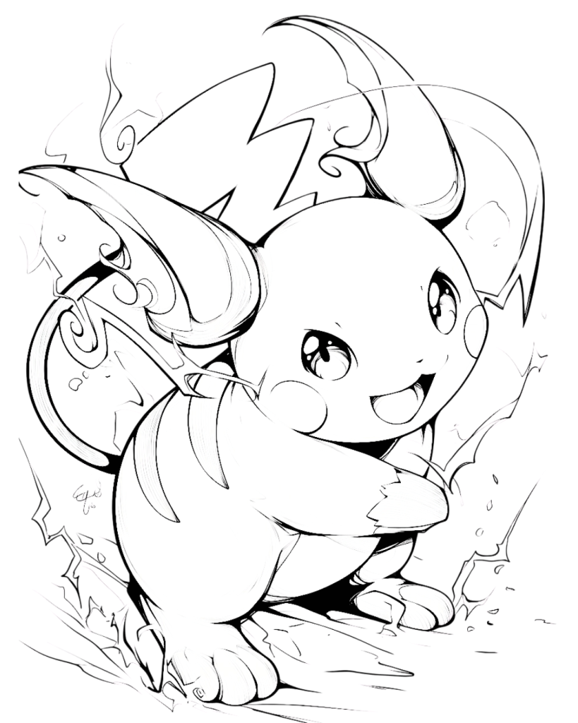 Raichu Coloring Page