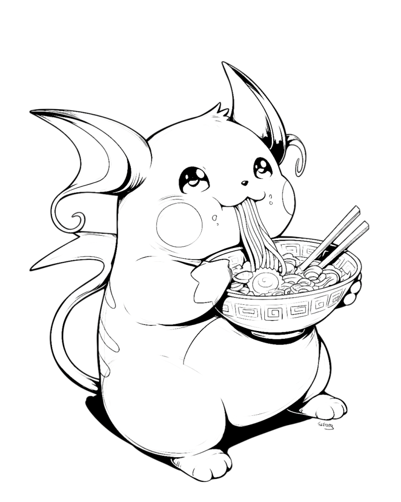 Raichu Pokemon coloring page