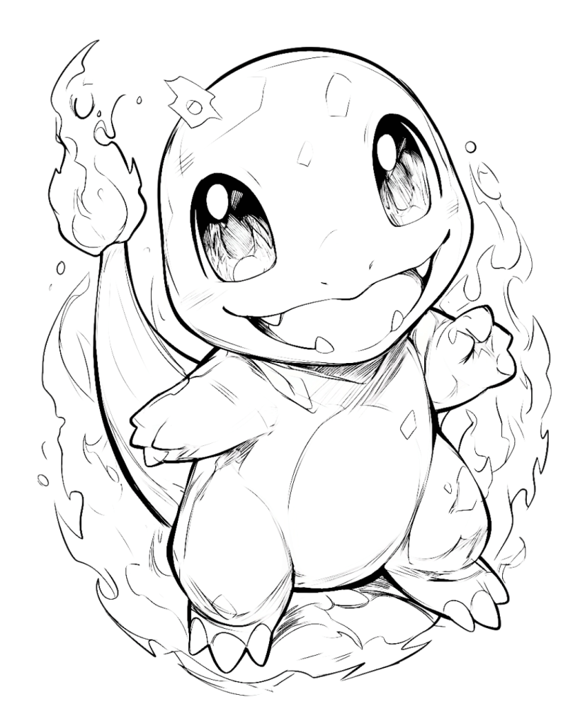 Cute Charmander Coloring Page