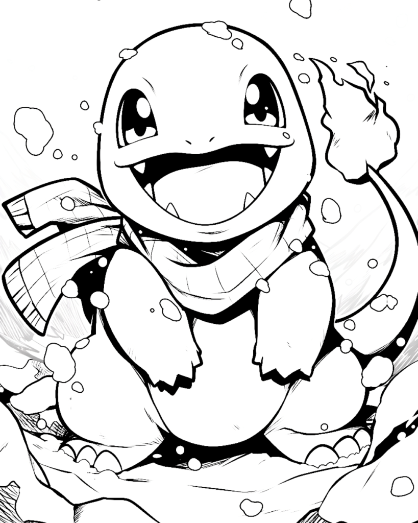 Happy Charmander Coloring Page