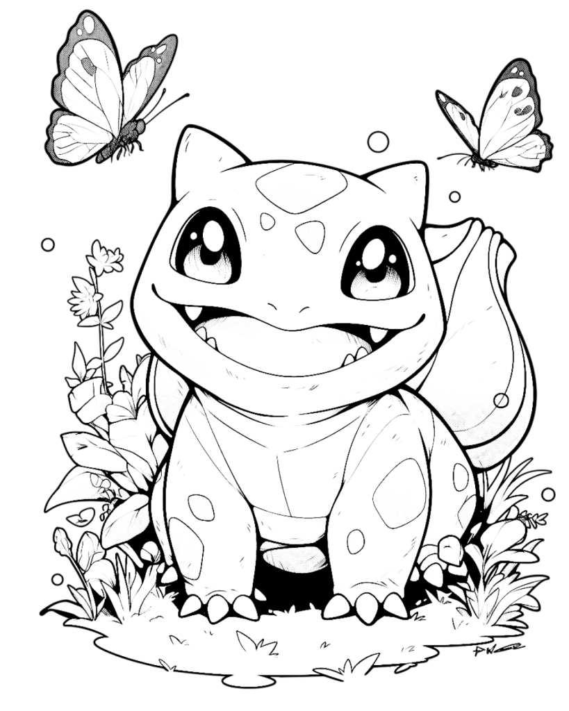 Adorable Bulbasaur Coloring Page