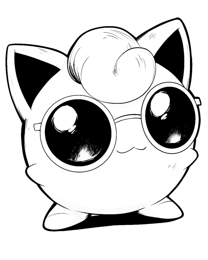 Kawaii Jigglypuff Coloring Page 