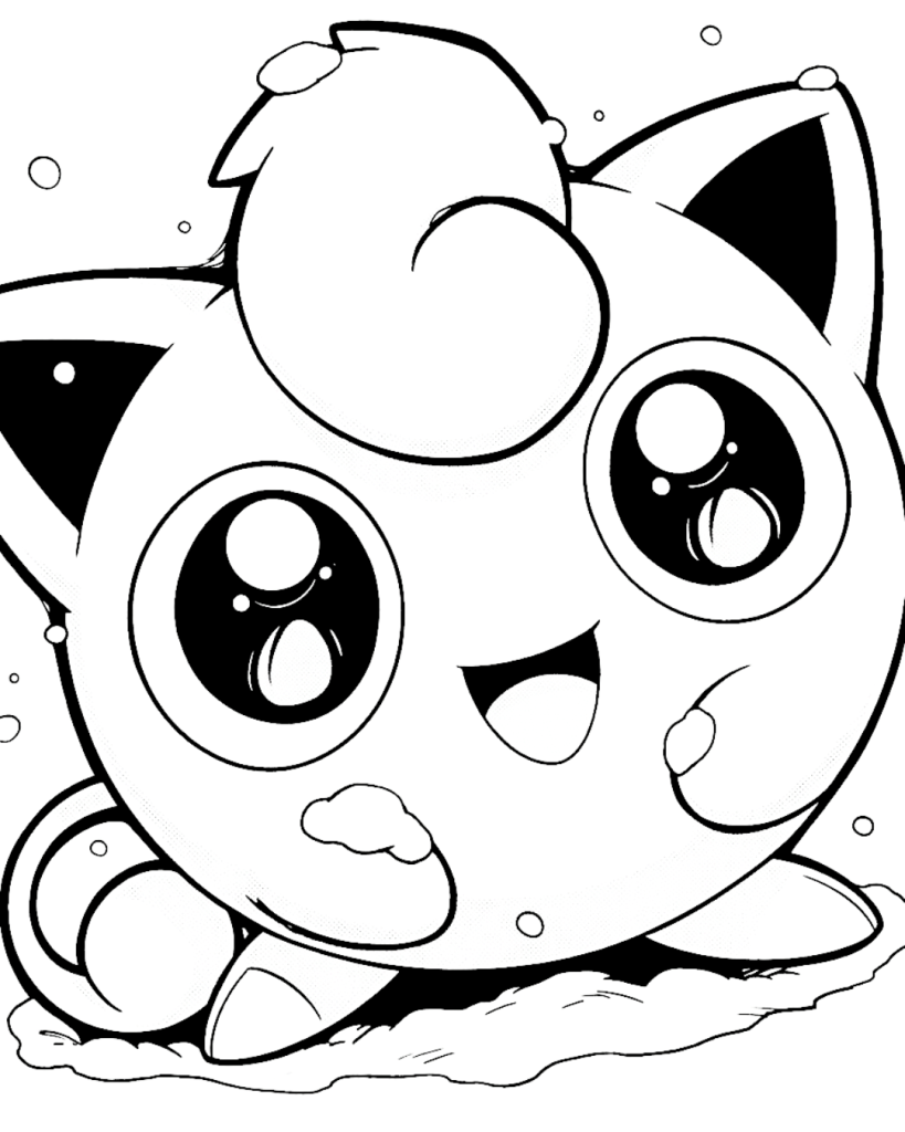 Jigglypuff snow coloring page