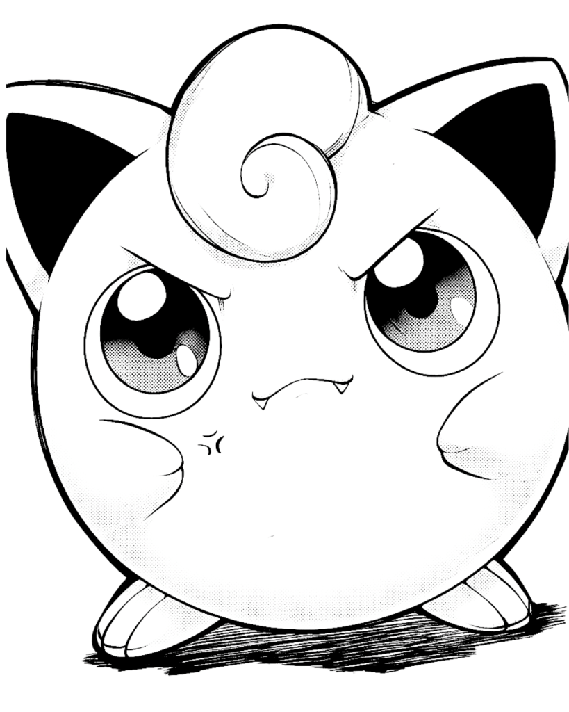 Angry Jigglypuff Coloring Page