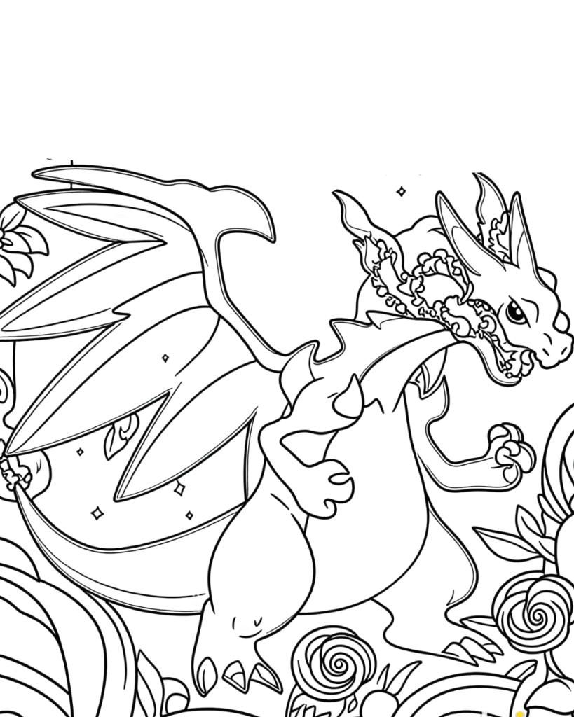 Mega Charizard Coloring Page