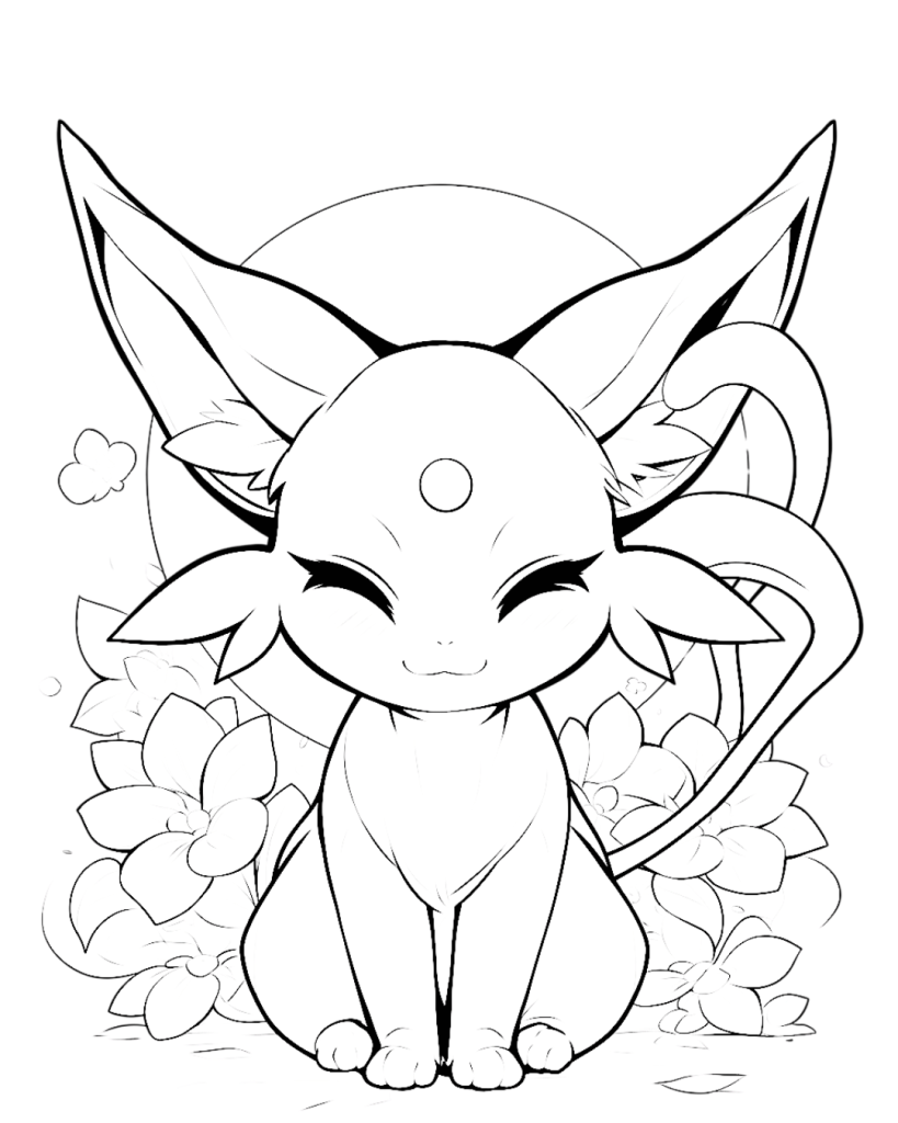 Cute Espeon Coloring Page