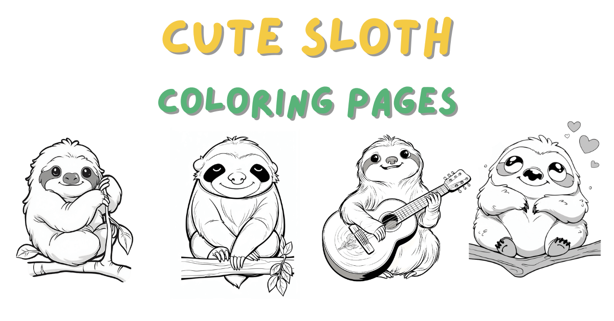 Cute Sloth Coloring Pages: Free PDF Printables