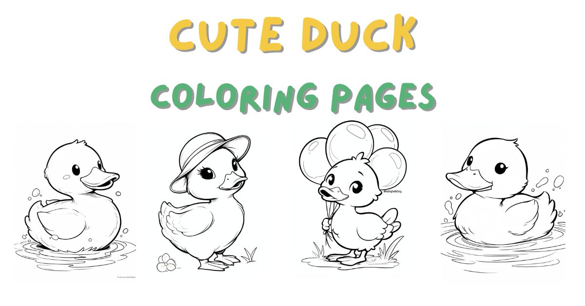 Cute Duck Coloring Pages: Free PDF Printables