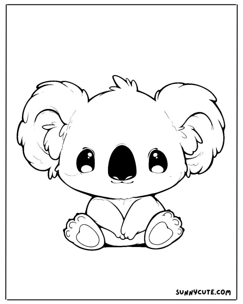 Baby koala coloring page