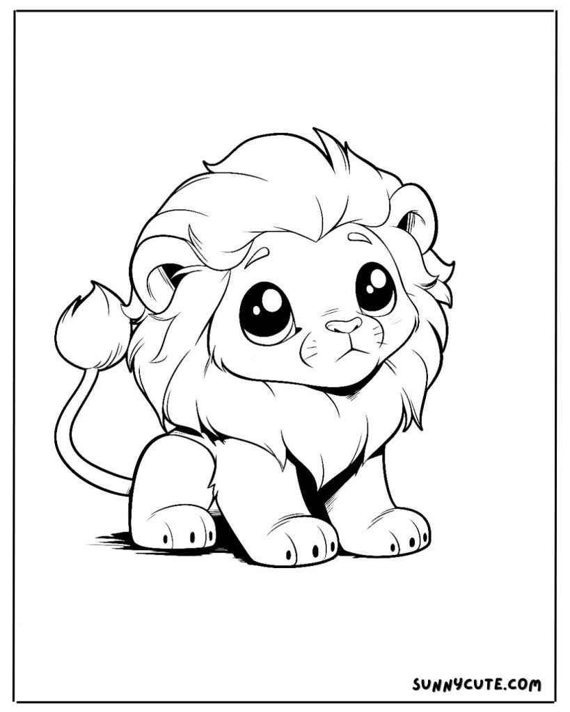 Baby Lion Coloring Page