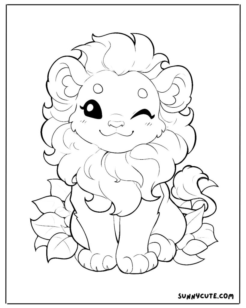 Cute Lion Coloring Page