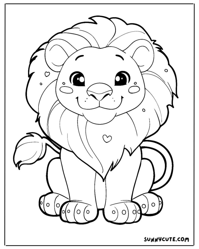 Charming Lion Coloring Page