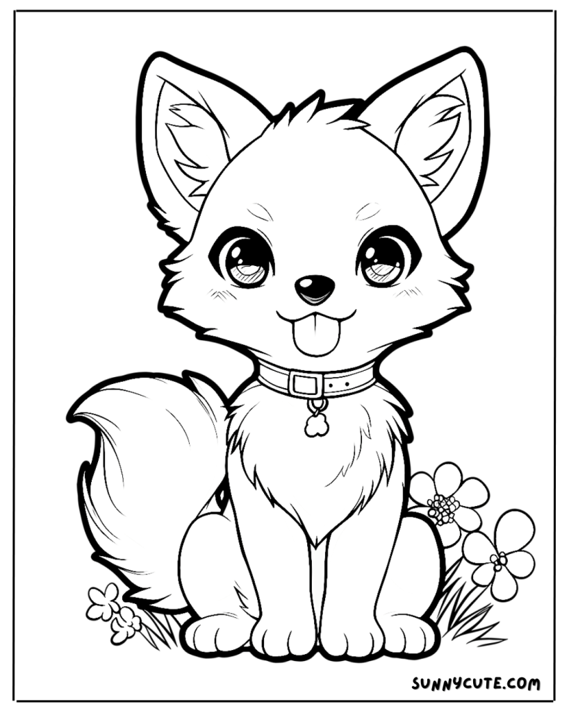 Cute Dog Coloring Page