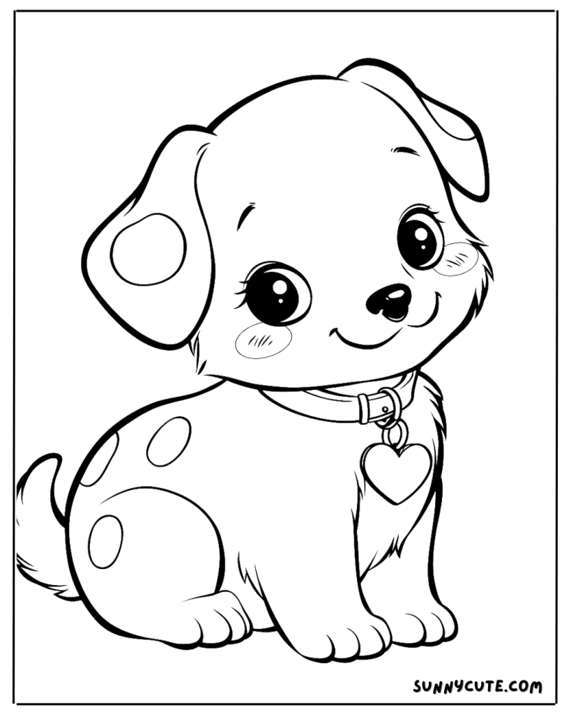 Baby dog coloring page