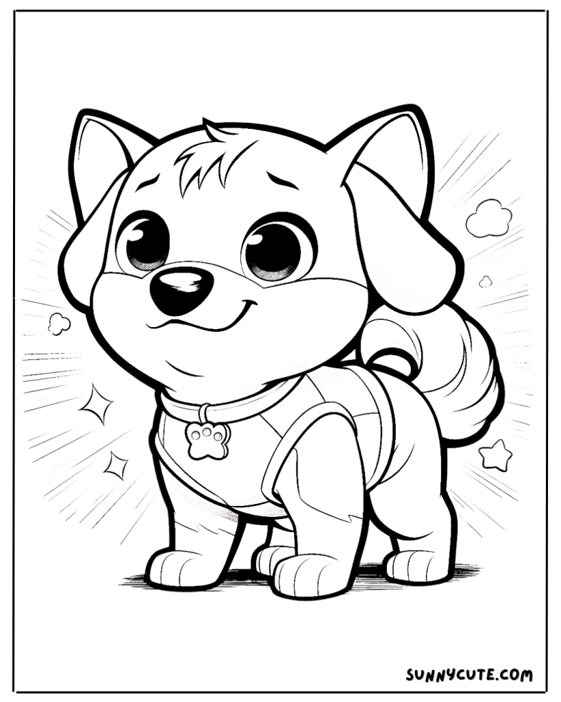 Superhero dog coloring page