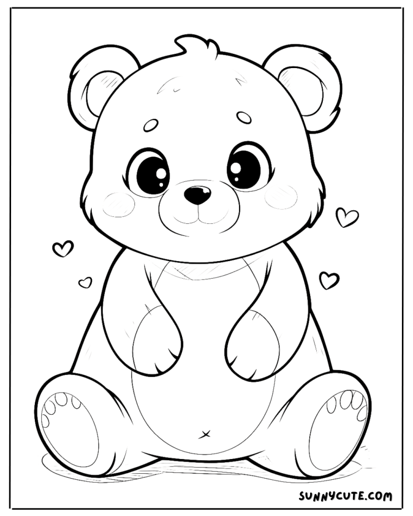 Cute bear coloring page