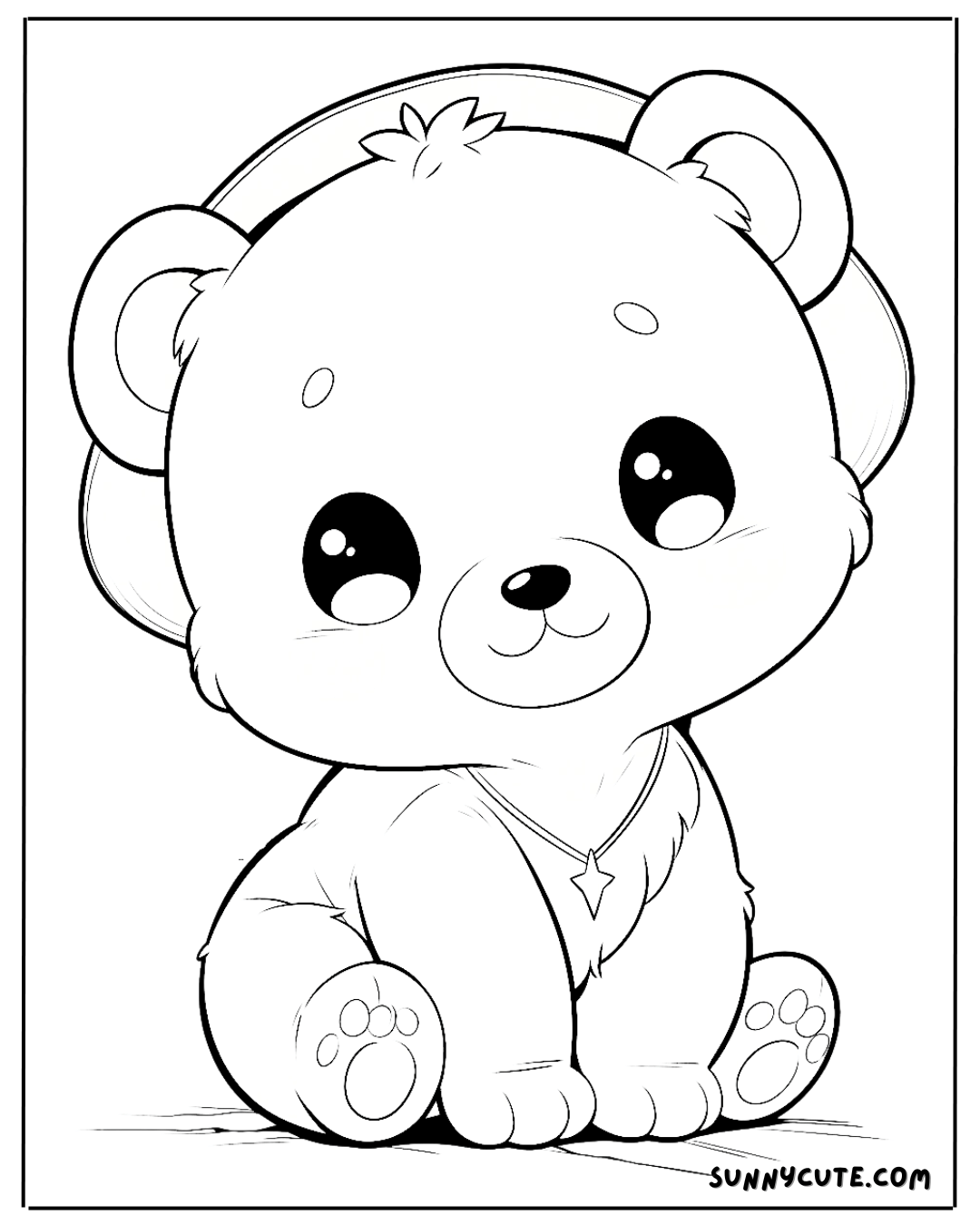Cute Bear Coloring Pages: Free PDF Printables - Sunny Cute