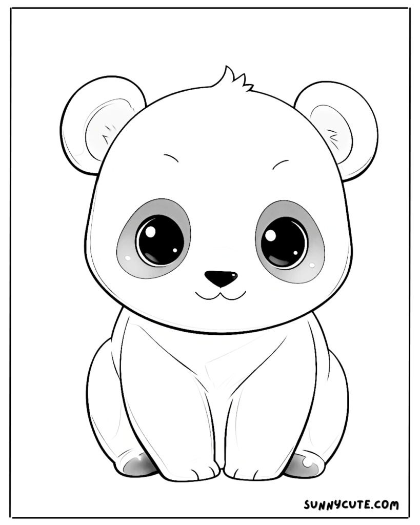 Cute panda coloring page