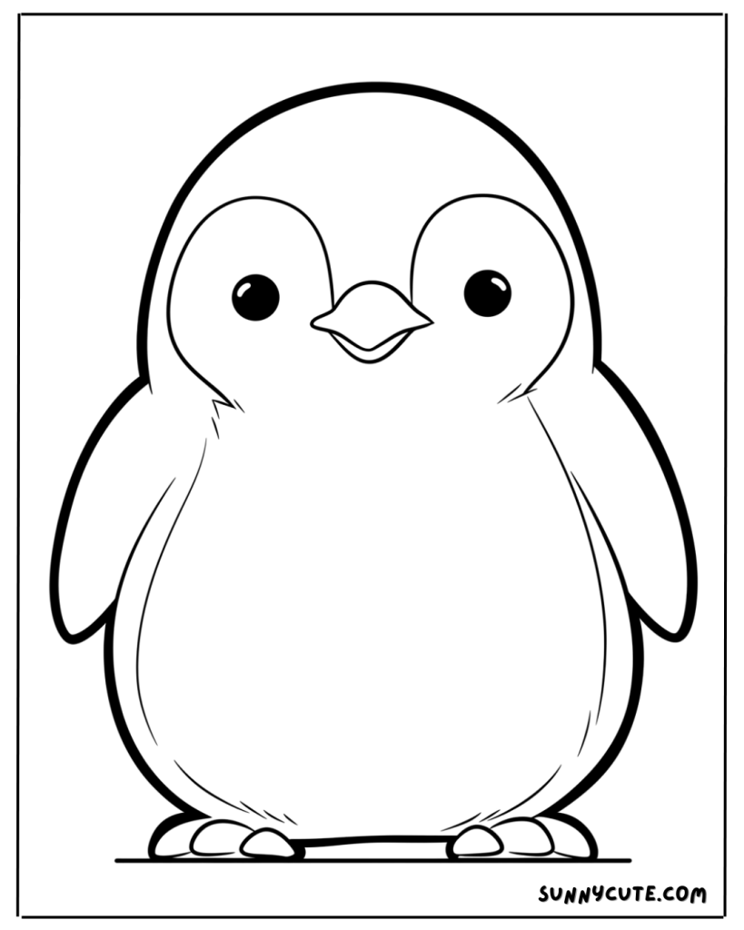 Cute Penguin Coloring Page