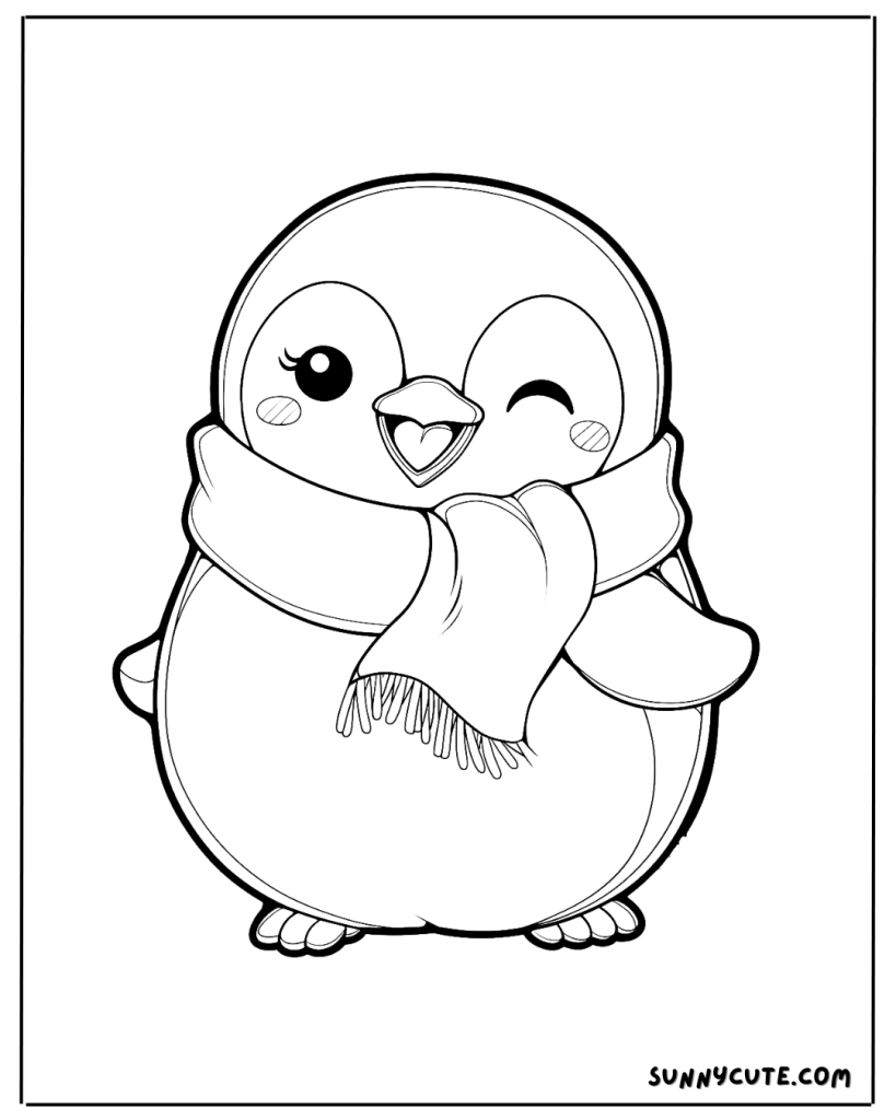 Adorable Female Penguin coloring page