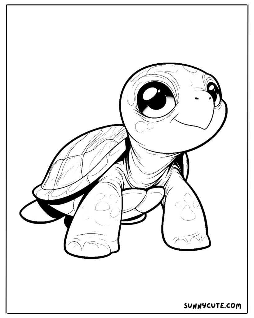 Adult turtle coloring page