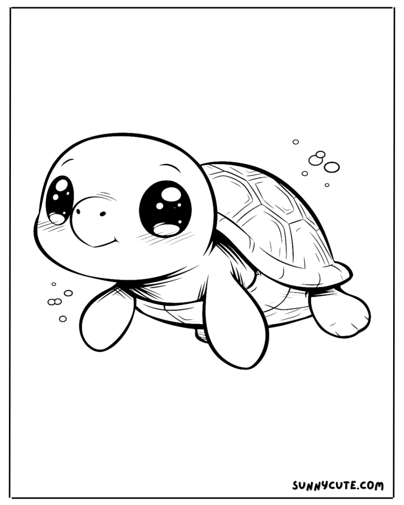 Baby turtle coloring page