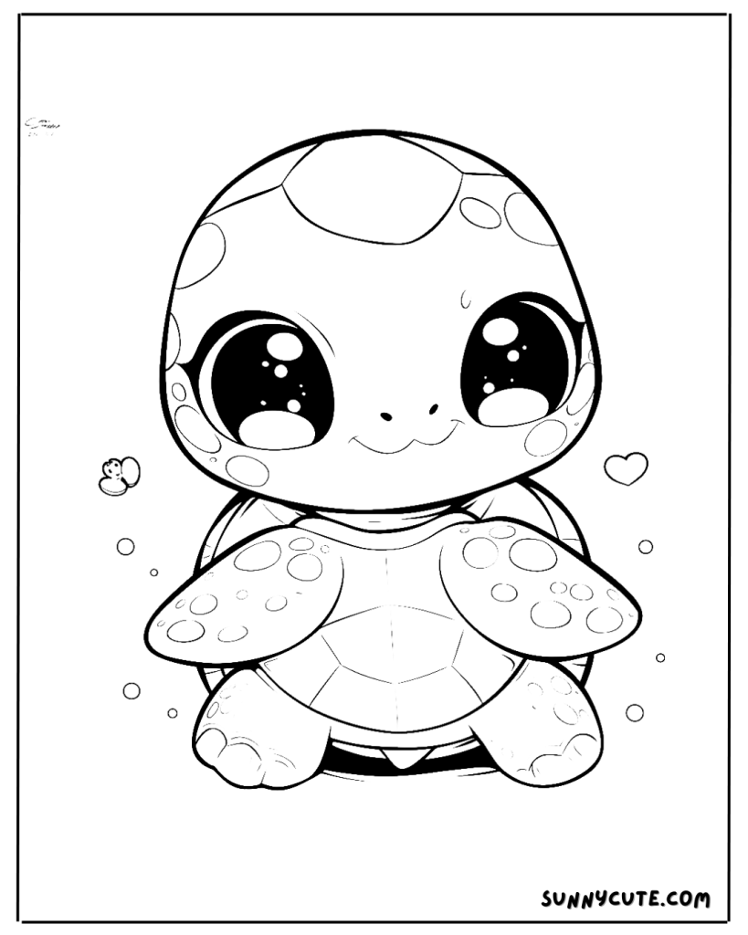 Female turtle coloring page