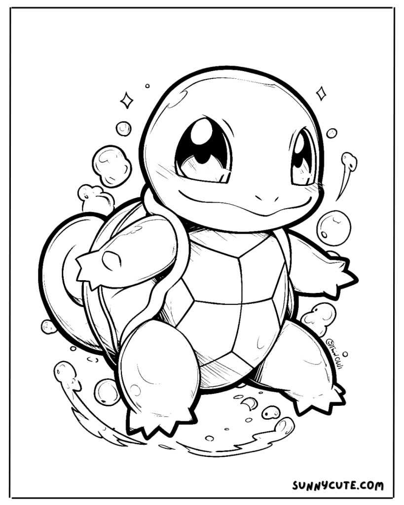 anime turtle coloring page