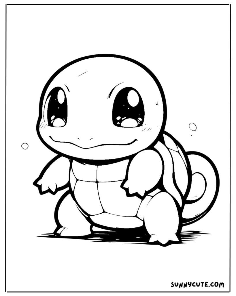 Cute squirtle coloring page