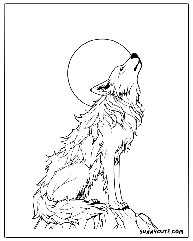  Wolf Coloring Page