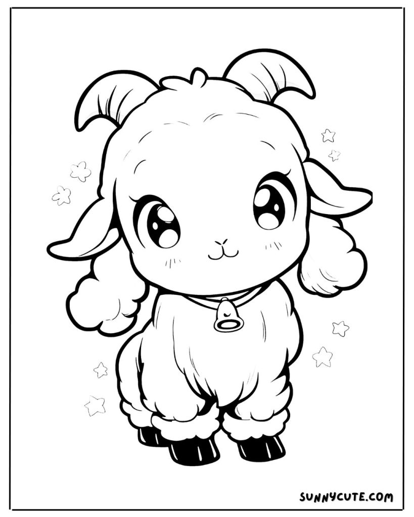 Cartoon goat coloring page