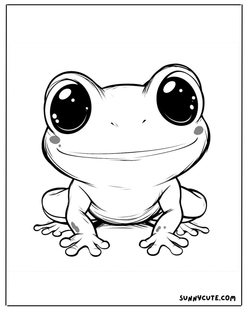 Cute frog coloring page