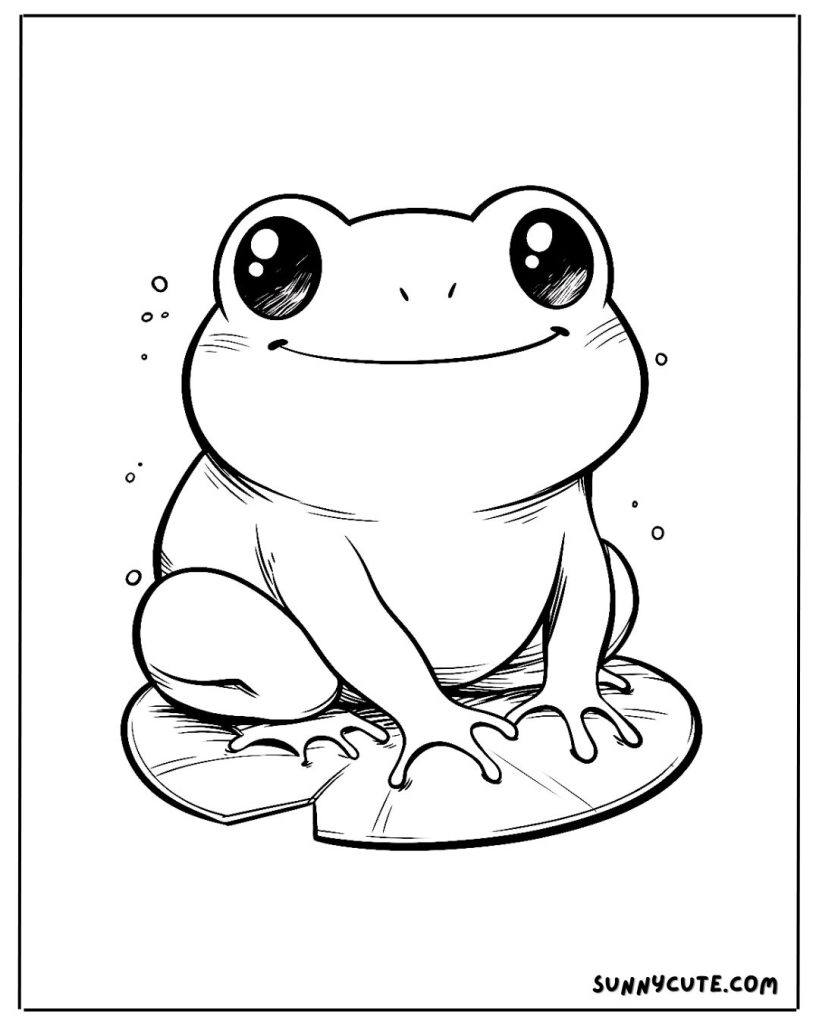 Adorable Baby frog coloring page