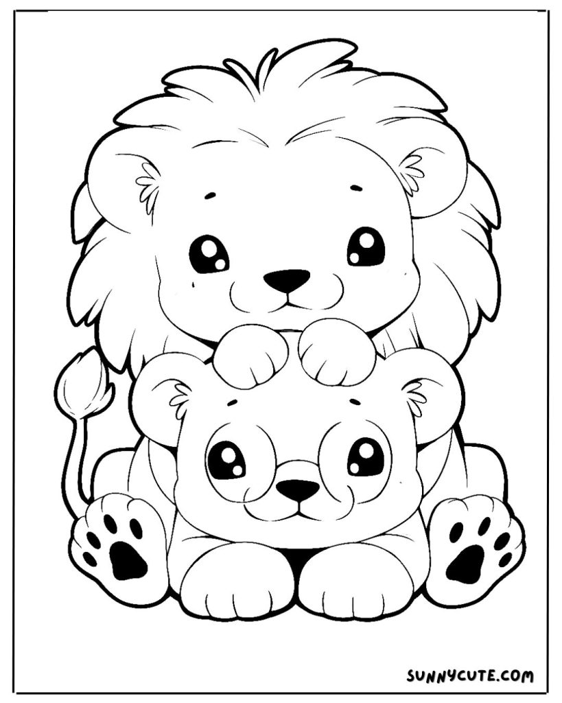 Cartoon Lion  Coloring Page