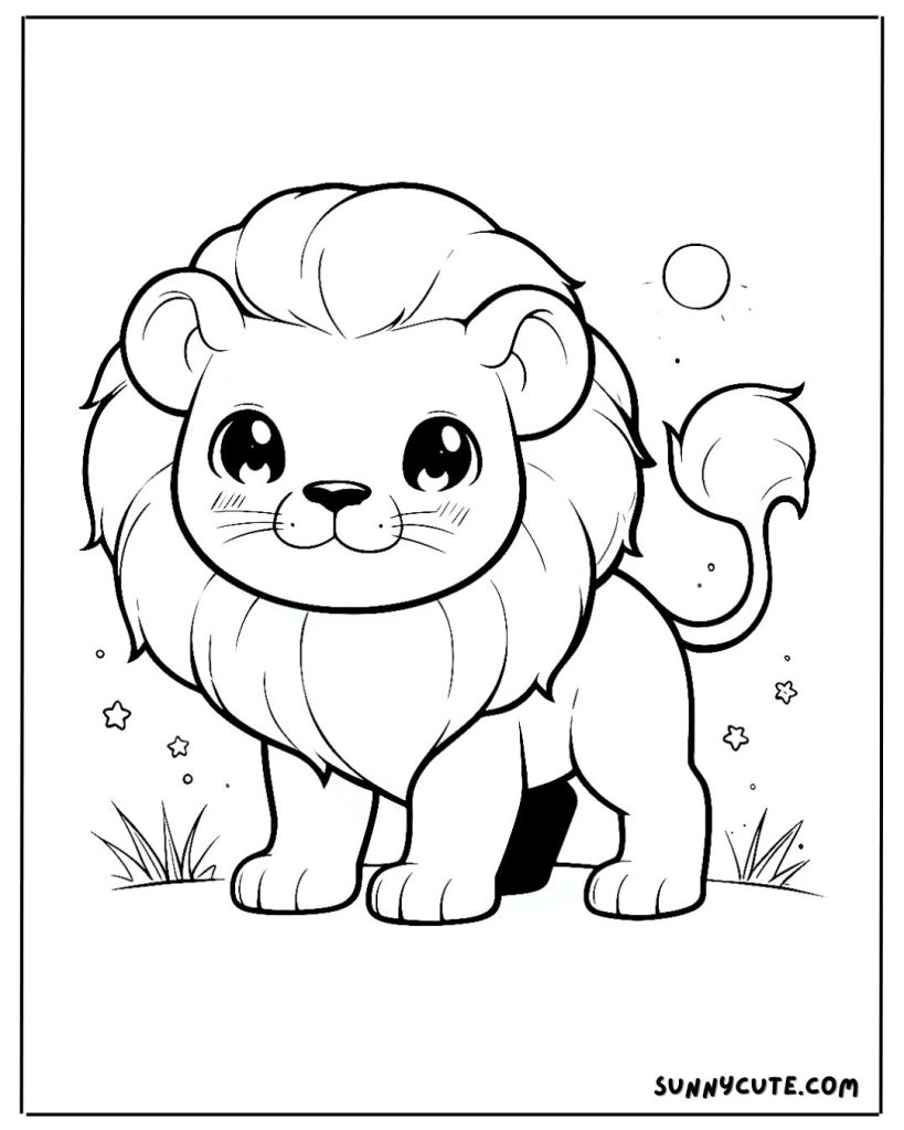 Chibi Lion Coloring Page