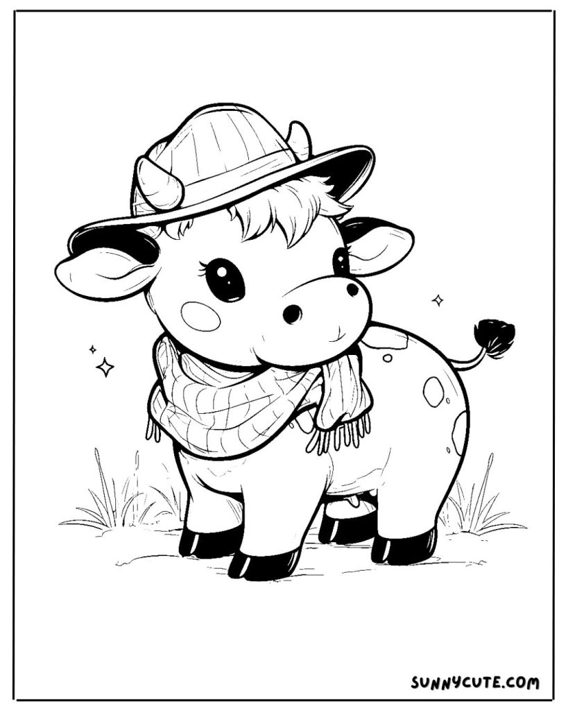 Cow coloring page