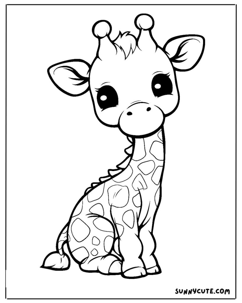 Cute Giraffe Coloring Page