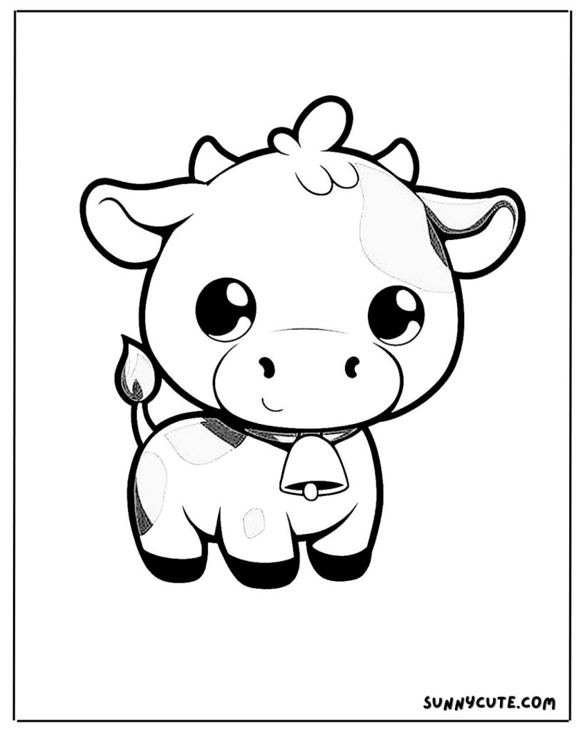 Cartoon cow coloring page