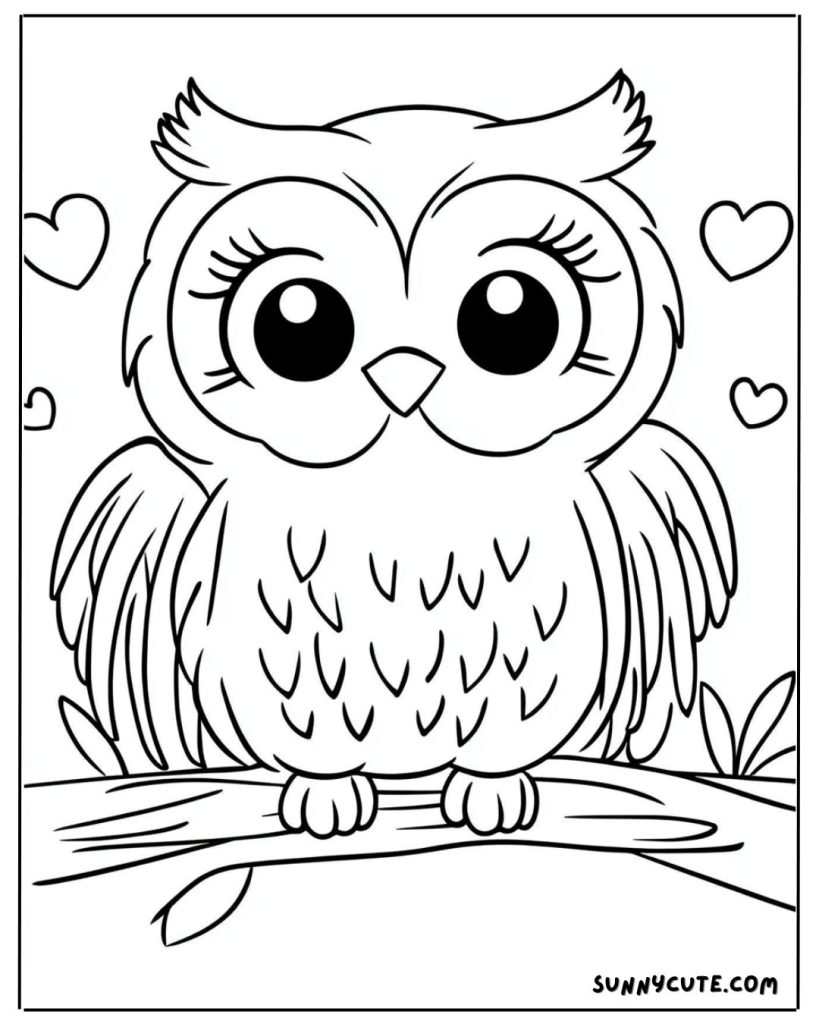 Cute Owl Coloring Page