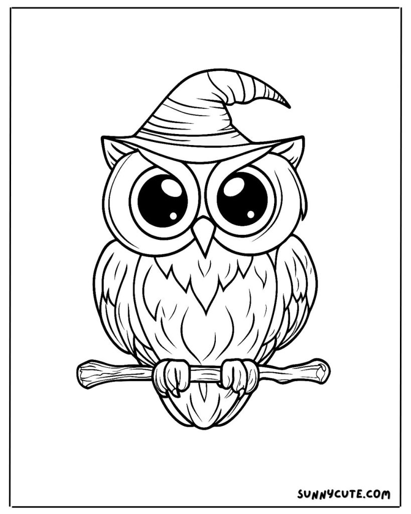 Halloween owl coloring page