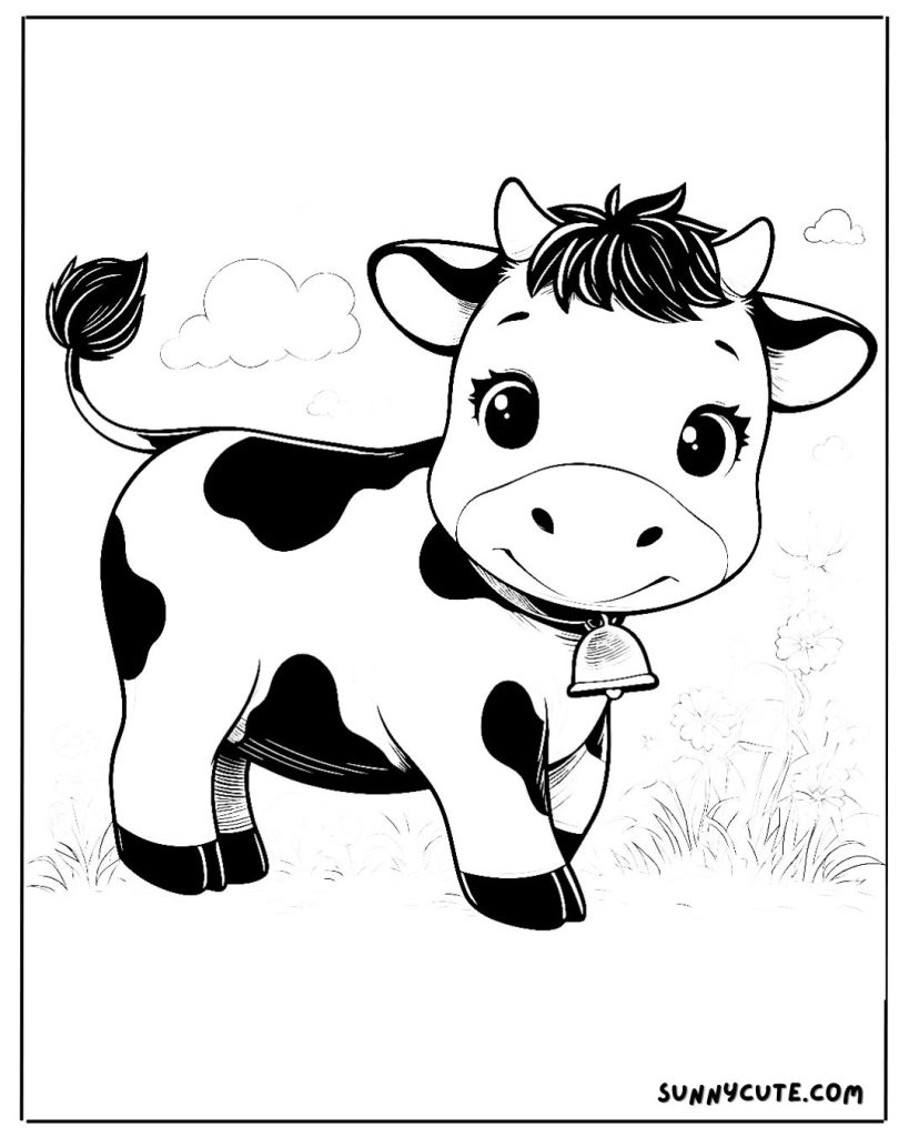 Cute Cow Coloring Page