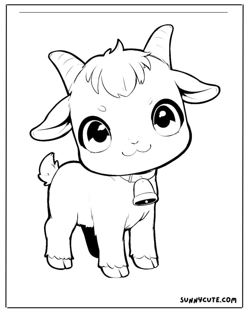 Baby goat coloring page