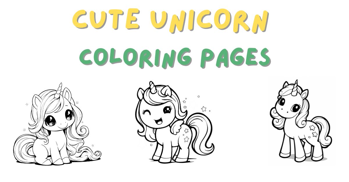 Cute Unicorn Coloring Pages: Free PDF Printables