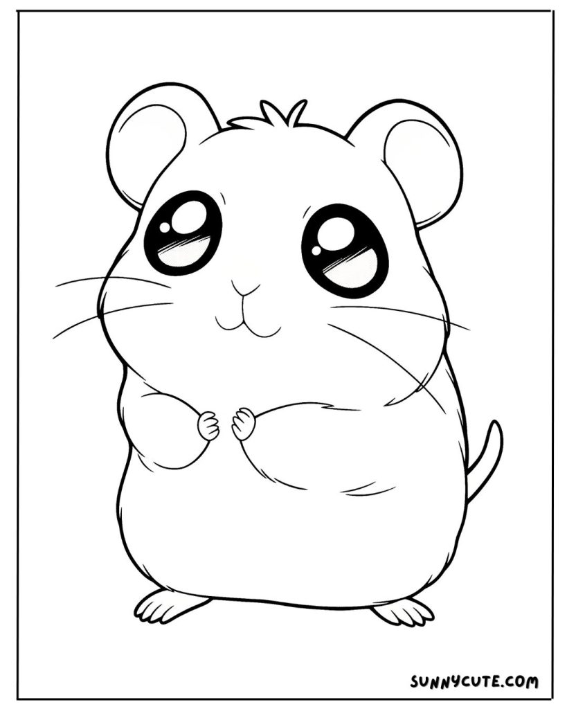 Cute Hamster Coloring Page