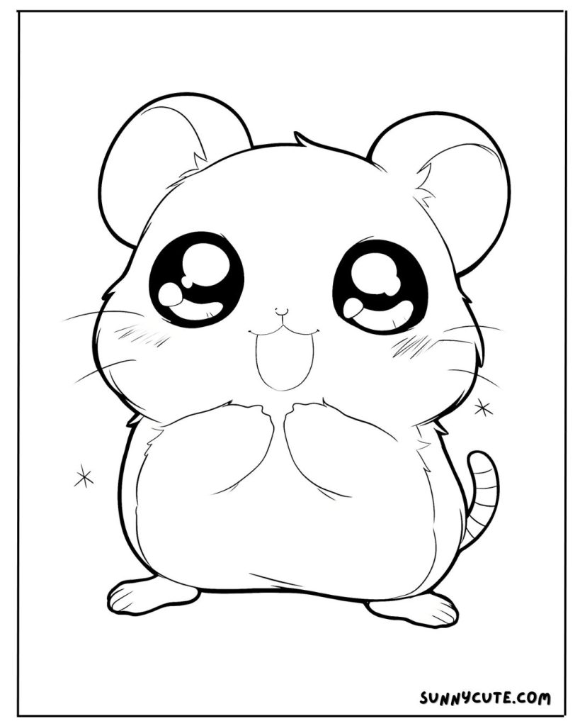 Baby Hamster Coloring Page