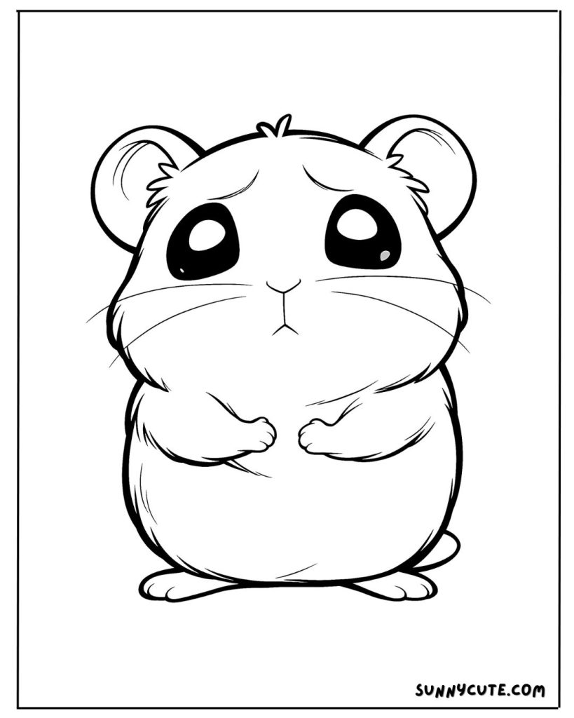 Sad Hamster Coloring Page